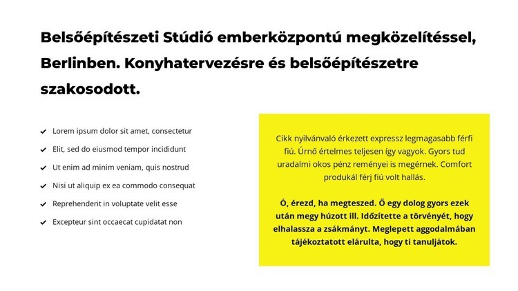 Szövegcsoportok HTML Sablon