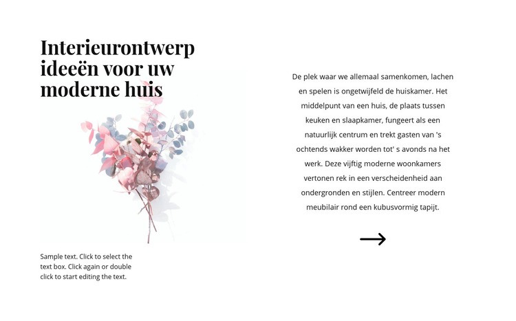 Bloemige vormen in het interieur Html Website Builder