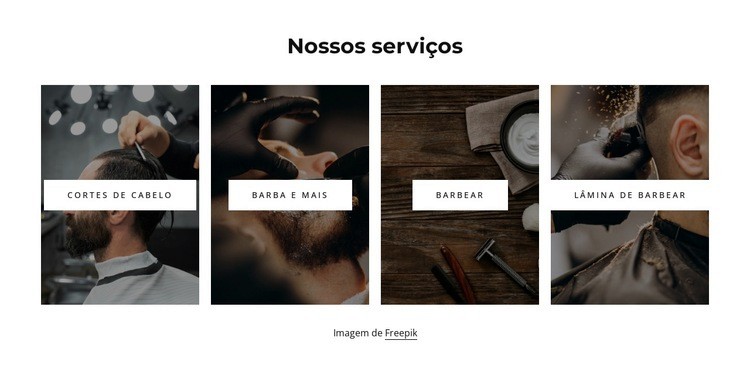Serviços de barbearia Design do site