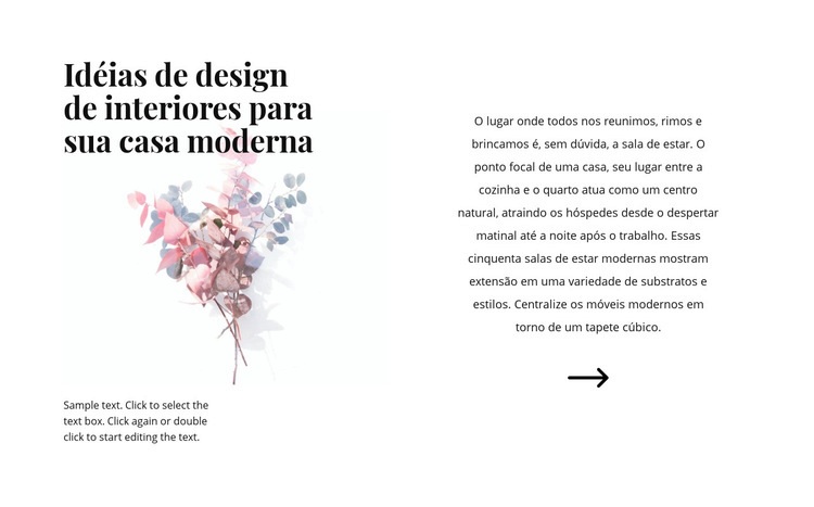 Formas florais no interior Landing Page