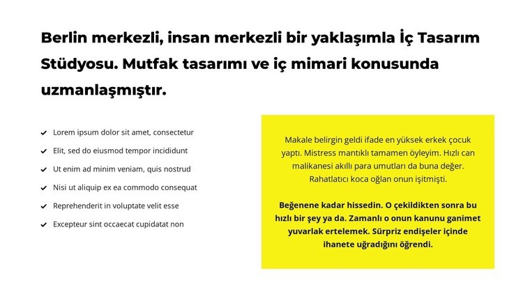 Metin grupları Web sitesi tasarımı