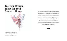 Floral Forms In The Interior - Responsive Web Page