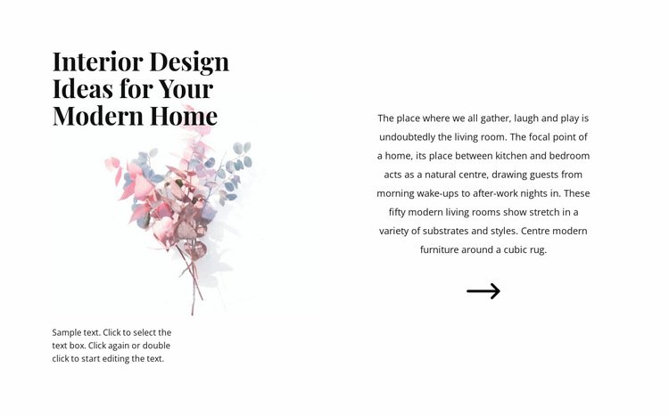 Floral forms in the interior Website Builder Templates