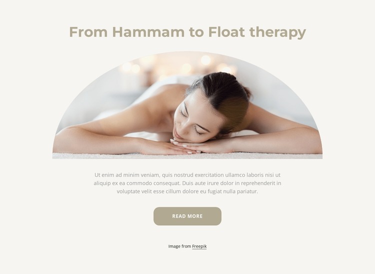 From hammam to float therapy Website Mockup