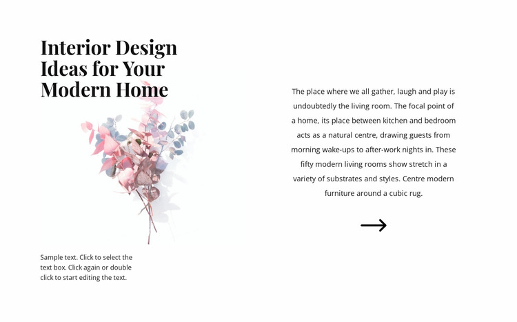 Floral forms in the interior WordPress Website Builder