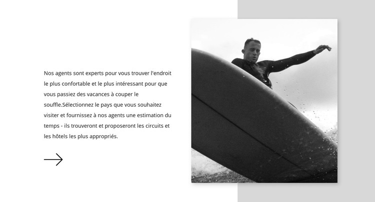 Choisissez une planche de surf Maquette de site Web