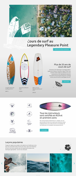 Cours De Surf - Modèle De Site Web Joomla Gratuit