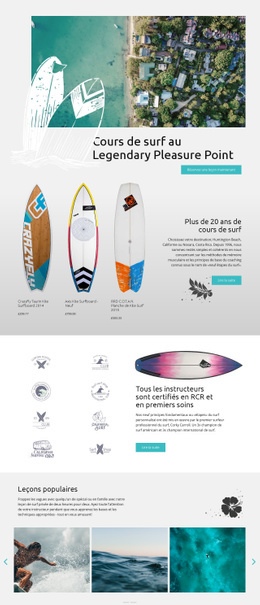 Cours De Surf : Modèle Simple D'Une Page