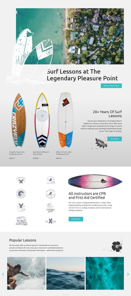 Surf Lessons Templates Html5 Responsive Free