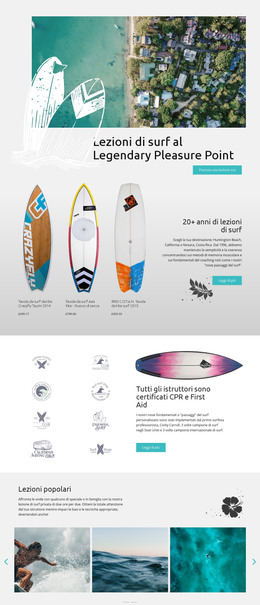 Lezioni Di Surf - Modello Di Pagina HTML