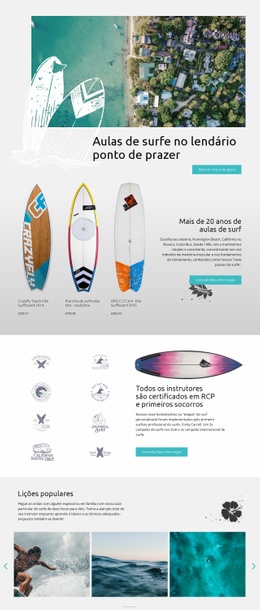 Aulas De Surf - HTML Web Page Builder