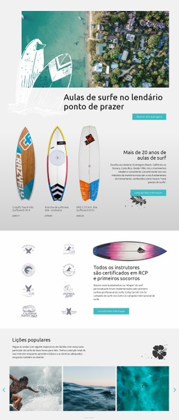 Aulas De Surf - Maquete De Site Incrível