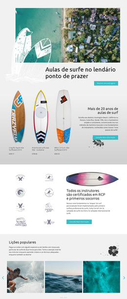 Aulas De Surf - Modelo De Site Simples
