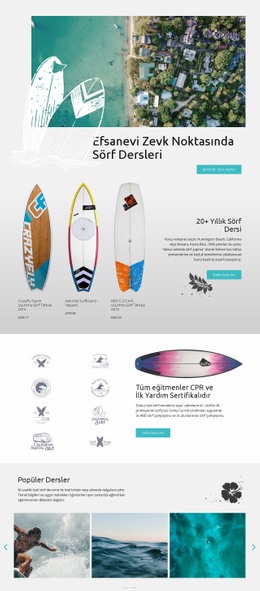 Sörf Dersleri - Çok Amaçlı Web Tasarımı
