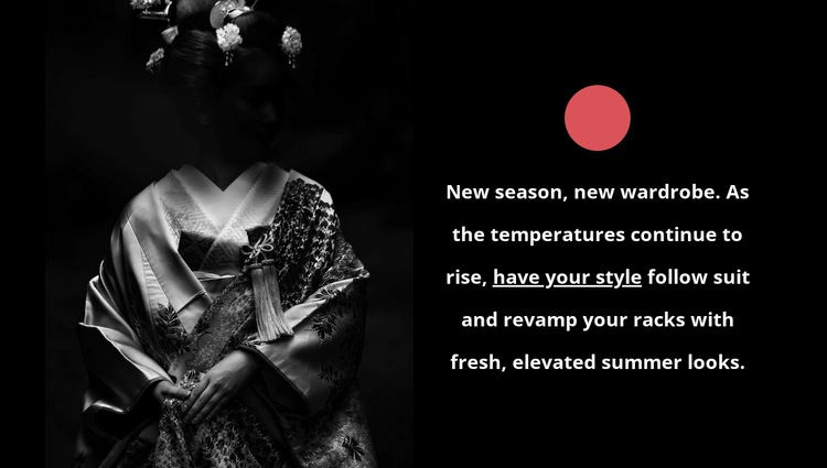 Japanese clothing fashion Web Page Design