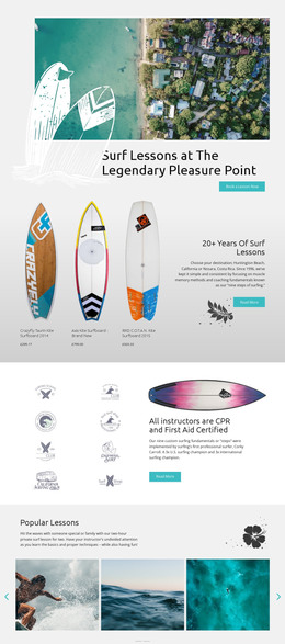 Surf Lessons - WordPress Theme Inspiration