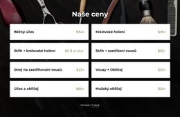 Ceny V Kadeřnictví – Šablona Osobních Webových Stránek