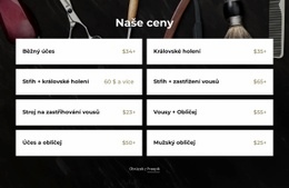 Funkce Rozvržení Pro Ceny V Kadeřnictví