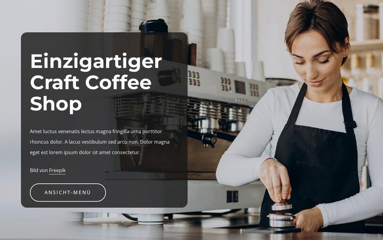 Einzigartiges Craft-Café Website design