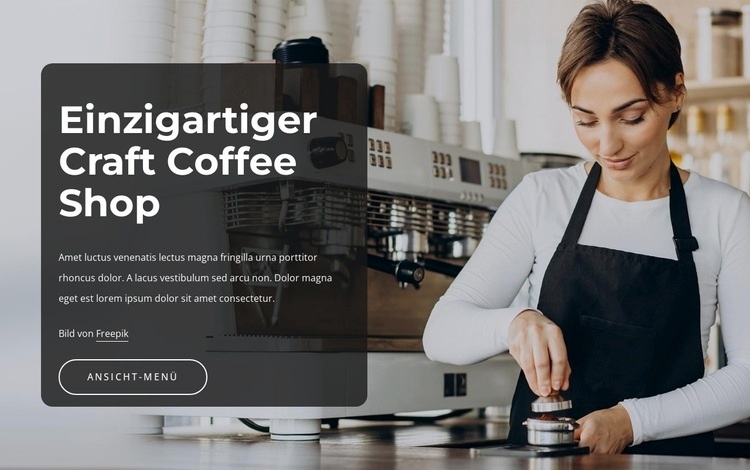 Einzigartiges Craft-Café Website-Modell