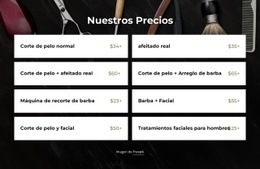 Precios De Barbería - Diseño Profesional Personalizable