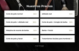 Precios De Barbería - Plantilla De Sitio Web Personal