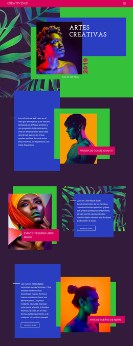 Ideas Creativas De Arte: Plantilla De Página HTML