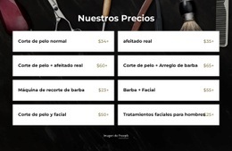 Precios De Barbería - Descarga Gratuita De Plantilla HTML5