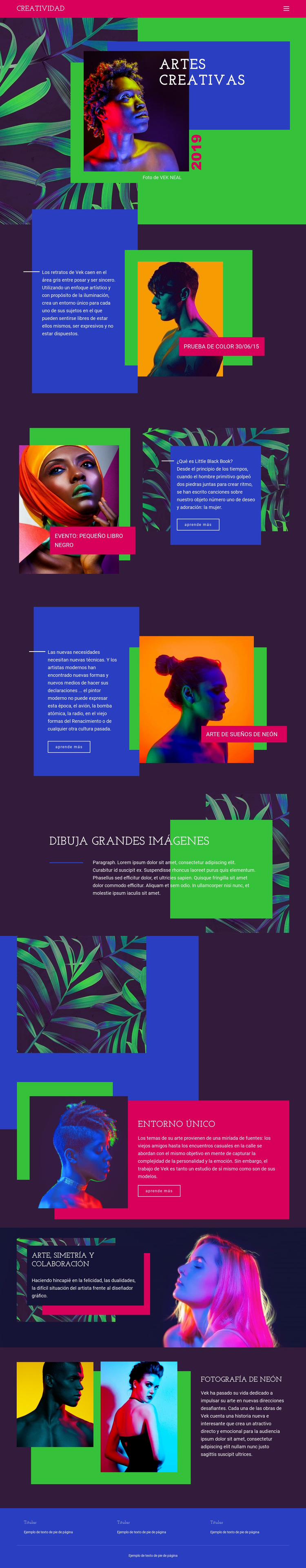 Ideas creativas de arte Plantilla de sitio web