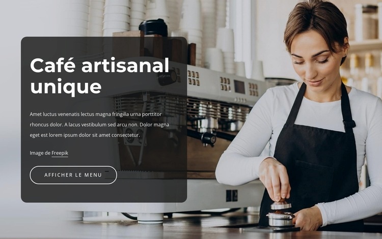 Café artisanal unique Maquette de site Web