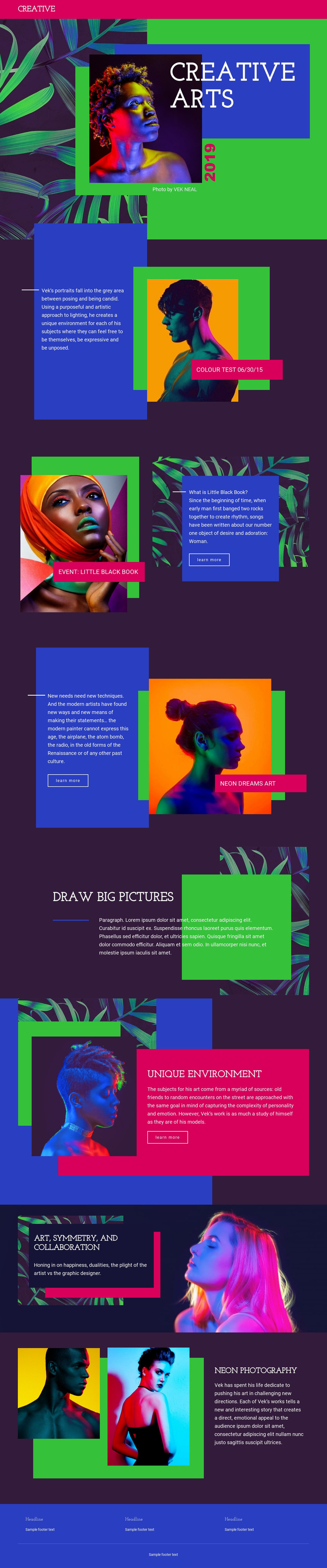 Creative Art Ideas Homepage Design