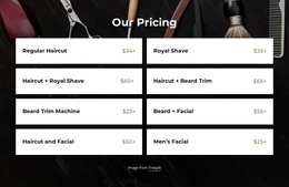 Barbershop Pricing - Modern Web Template