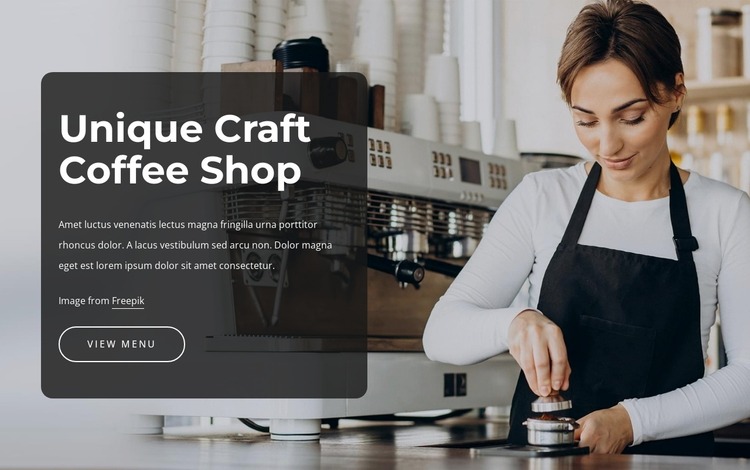 Unique craft coffee shop Html Website Builder