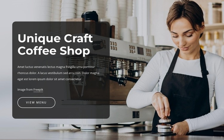 Egyedi kézműves kávézó Html Weboldal készítő