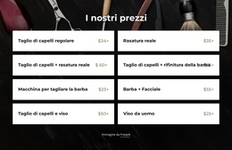 Funzionalità Di Layout Per Prezzi Da Barbiere