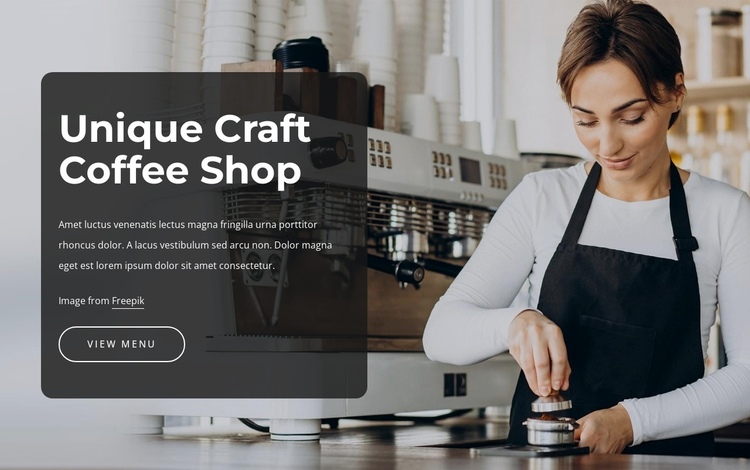 Unique craft coffee shop One Page Template