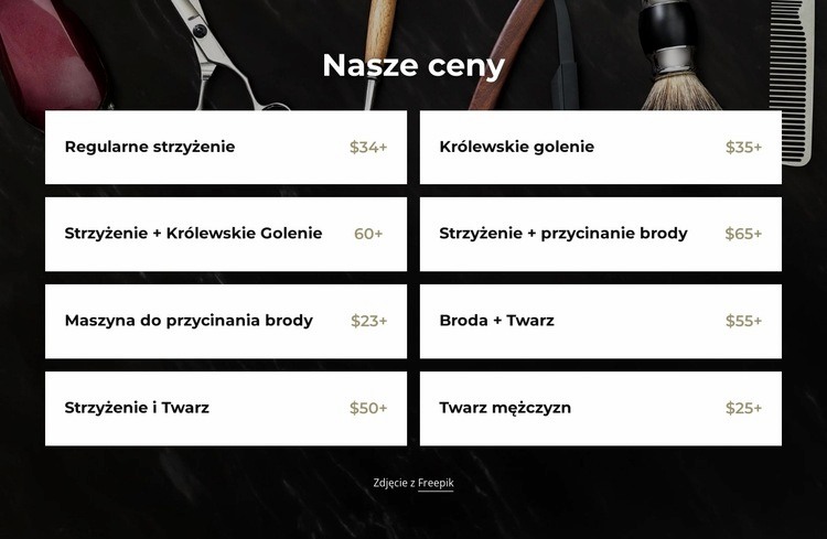 Cennik fryzjerski Wstęp