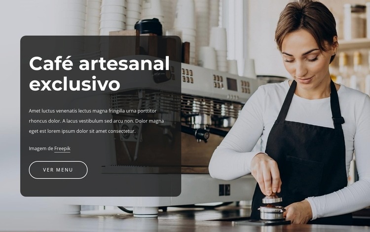 Café artesanal exclusivo Design do site