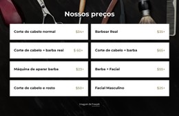 Preços De Barbearia Modelo De Layout CSS