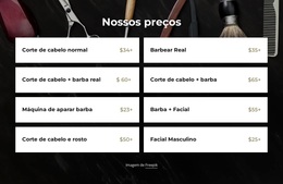 Preços De Barbearia - Tema WordPress Fácil De Usar