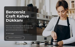 Eşsiz Zanaat Kahve Dükkanı Için Özel HTML5 Şablonu