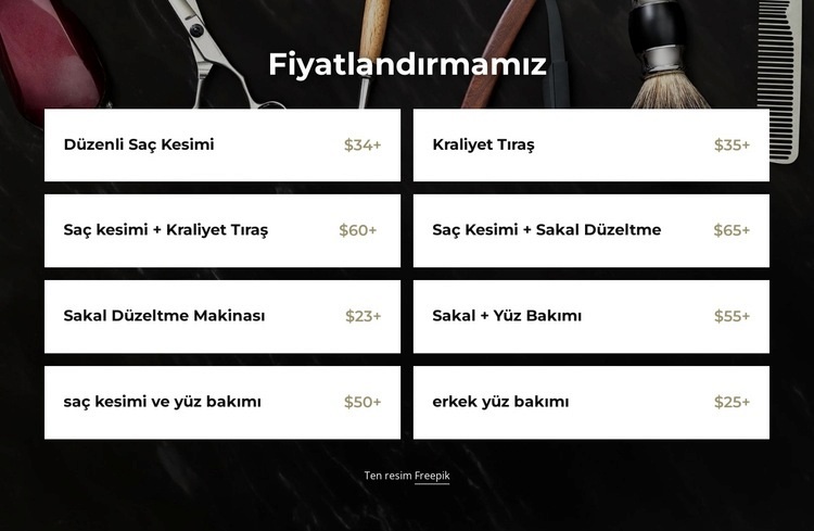 Berber fiyatları Web Sitesi Oluşturucu Şablonları