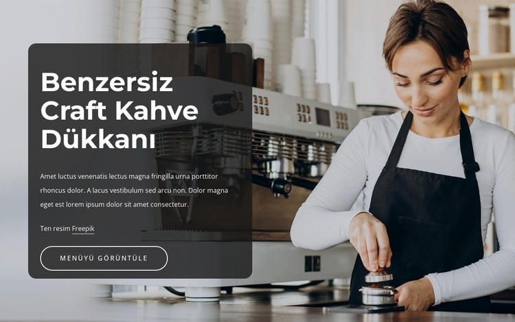 Eşsiz zanaat kahve dükkanı Web sitesi tasarımı