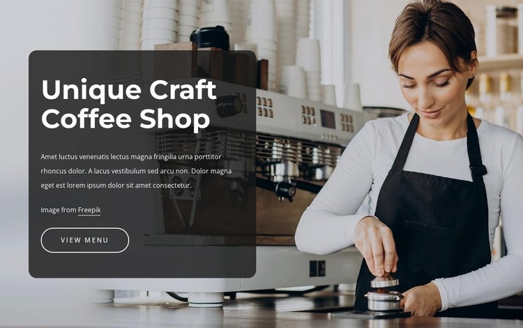 Unique craft coffee shop Website Builder Templates