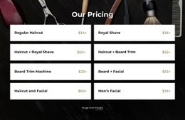 Barbershop Pricing {0] - Web Page Editor