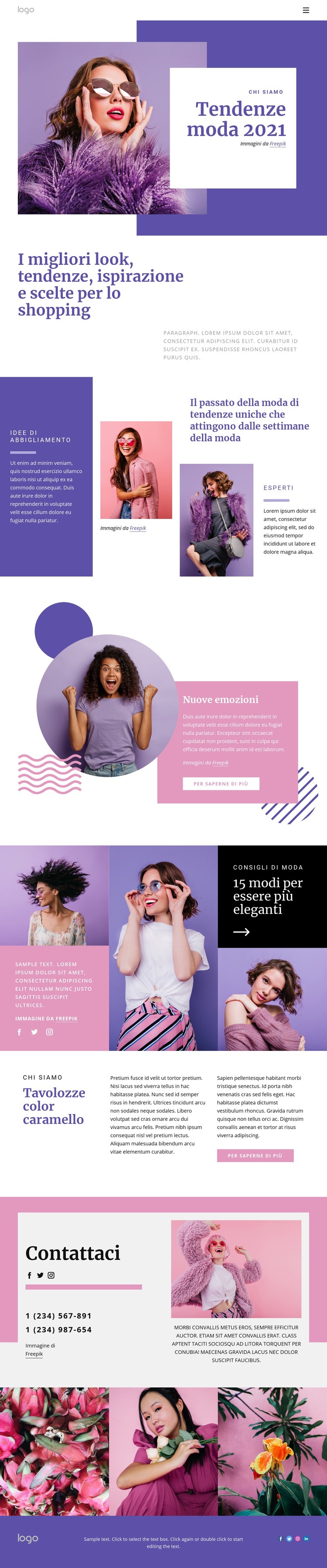 Ottieni gli stili più alla moda Progettazione di siti web