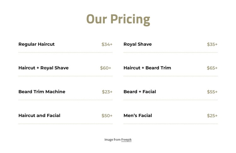 Cut and shave pricing CSS Template