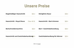 Preise Schneiden Und Rasieren - Einfache Joomla-Vorlage