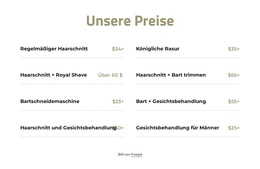 Preise Schneiden Und Rasieren – Website-Vorlage Herunterladen