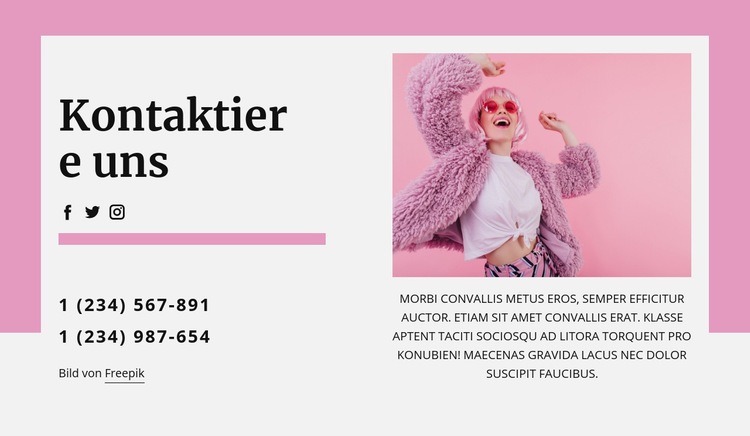 Am coolsten kontaktieren Sie uns blockieren Landing Page